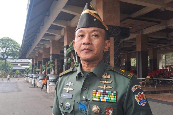 Dalam foto: Kepala Dinas Penerangan TNI AD (Kadispenad) Brigjen TNI Wahyu Yudhayana saat ditemui di Mabes TNI AD, Jakarta Pusat, Kamis (27/3/2025).