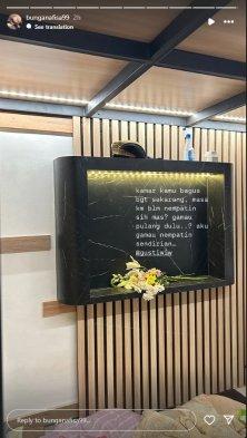 KAMAR BARU GUSTIWIW - Tangkap layar potret kamar baru Gustiwiw yang dibagikan adiknya, Bunga Nafisa di Instagramnya @bunganafisa99, Selasa (17/6/2025).