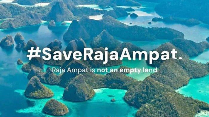 TAMBANG NIKEL - Kampanye Save Raja Ampat oleh Greenpeace di media sosial. Greenpeace Indonesia mendesak pemerintah mencabut Izin Usaha Pertambangan (IUP) PT Gag Nikel di Raja Ampat, Papua Barat Daya.