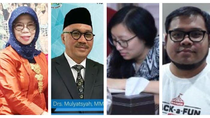 KORUPSI LAPTOP CHROMEBOOK - Kolase foto Sri Wahyuningsih, Mulyatsyah, Jurist Tan, dan Ibrahim Arief. Keempat tersangka disebutkan telah bersekongkol dan melakukan pemufakatan jahat untuk melakukan pengadaan laptop berbasis Chromebook.