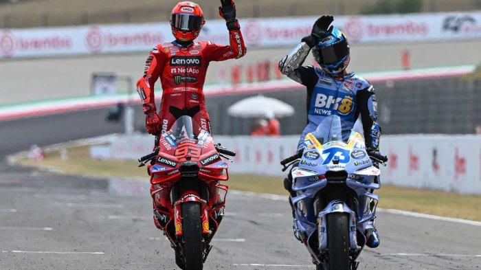 ALEX DAN MARQUEZ - Selebrasi Alex Marquez #73 dan Marc Marquez #93 setelah merampungkan sprint race MotoGP Italia 2025 di Sirkuit Mugello, pada 21 Juni 2025. (Foto: MotoGP)
