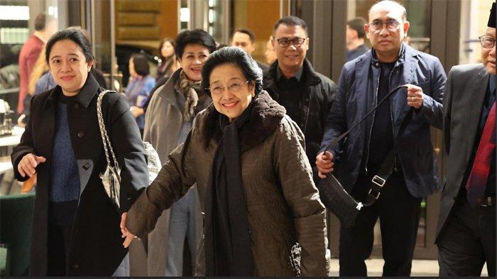 MEGAWATI DI ITALIA - Presiden Kelima RI yang juga Ketua Umum DPP PDI Perjuangan (PDIP) Megawati Soekarnoputri bersama putranya M Rizki Pratama dan putrinya yang juga Ketua DPR RI Puan Maharani tiba di Roma, Italia, Jumat (31/1/2025) malam waktu setempat. Megawati diagendakan menghadiri dan berbicara di World Leaders Summit on Children's Rights yang turut dihadiri Paus Fransiskus di Vatikan.