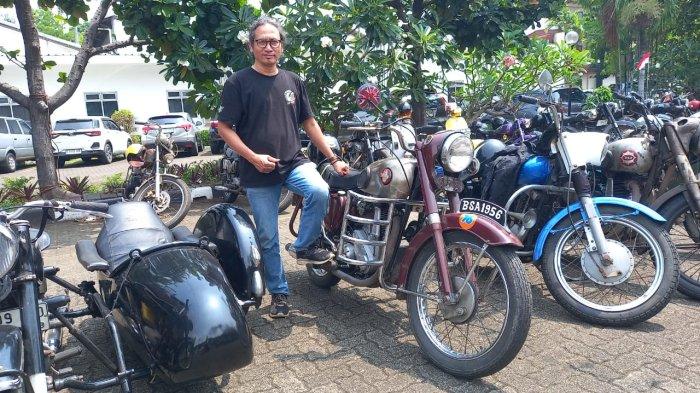 LEGENDARIS - Motor BSA produksi tahun 1956 dengan mesin berkapasitas 350 cc koleksi Cak Dar, pengurus MACI Cikarang.