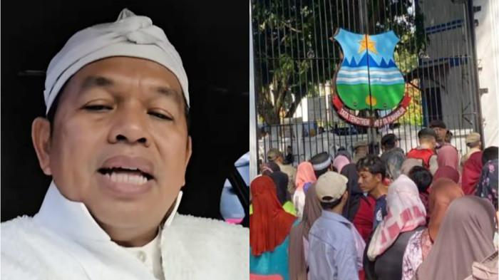 PESTA PERNIKAHAN MAUT - (Kiri) Gubernur Jawa Barat, Dedi Mulyadi yang mengaku siap tanggung jawab atas tragedi pesta pernikahan maut di Garut, Jumat (18/7/2025) dan (Kanan) Kondisi lokasi kejadian.