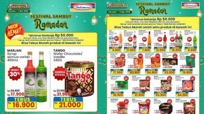 PROMO INDOMARET - Kolase promo yang dibagikan oleh Indomaret yang diunduh pada Senin (3/3/2025) Bertepatan dengan awal Ramadhan, Superindo, Alfamart, dan Indomaret menawarkan berbagai promo menarik yang sayang untuk dilewatkan. 