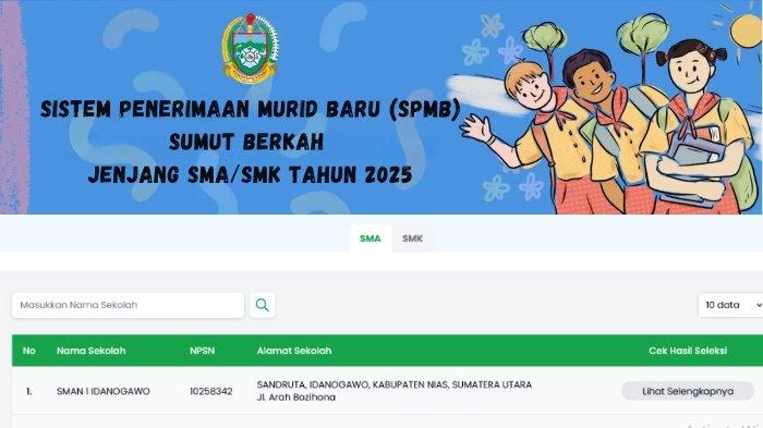 SPMB SUMUT 2025 - Tangkap layar website SPMB Sumut 2025 https://spmbsumutberkah.disdik.sumutprov.go.id pada Rabu (28/5/2025). Pengumuman SPMB Sumut Tahap 1 Tahun 2025 menurut rencana akan dilaksanakan pada hari Rabu (28/5/2025).