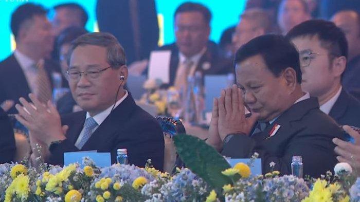 DUKUNGAN PALESTINA - Presiden Prabowo Subianto menghadiri acara Indonesia-China Business Reception 2025. Perdana Menteri (PM) China Li Qiang juga turut hadir dalam acara yang diinisiasi Kamar Dagang Industri (Kadin) Indonesia ini, di Shangri-La Hotel, Jakarta Pusat, Sabtu (24/5/2025) malam.