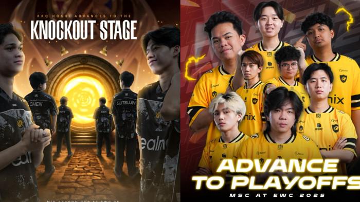 PLAYOFF MSC 2025 - Dua tim Mobile Legends Indonesia, RRQ Hoshi dan ONIC lolos ke playoff MSC 2025.