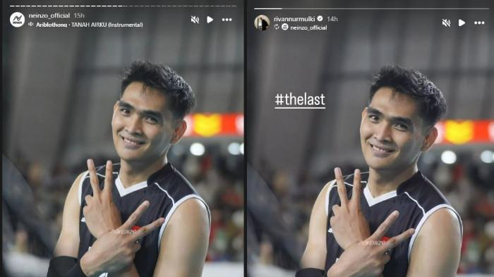 KODE PENSIUN - Rivan Nurmulki merespost di instastory media sosialnya, Sabtu (19/7/2025) yang memunculkan isu dirinya akan pensiun dari Timnas voli Indonesia setelah gelaran SEA V League 2025.