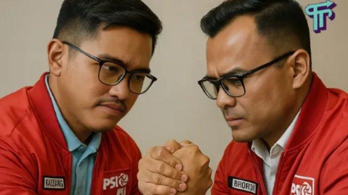 PEMILU RAYA PSI - Foto tangkapan layar Instagram @brorondm Kamis (12/6/2025), menampilkan Ronald Aristone Sinaga alias Bro Ron (Kanan) mendaftarkan diri sebagai Bakal Calon Ketua Umum DPP PSI melawan Kaesang Pangarep (Kiri). Profil Ronald Aristone Sinaga atau kerap disapa Bro Ron, calon Ketua Umum PSI yang unggul di hari pertama pemilihan Ketua Umum DPP PSI, Sabtu (12/7/2025).