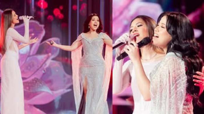 SHABRINA INDONESIAN IDOL - Duet Shabrina Leanor dan Raisa dalam lagu Kali Kedua di malam Grand Final Indonesian Idol XIII berhasil mencuri perhatian juri dan para warganet di media sosial.