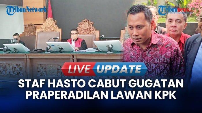 SIDANG PRAPERADILAN KUSNADI - Kuasa hukum staf Hasto Kristiyanto, Kusnadi mencabut gugatannya melawan KPK, Rabu (9/4/2025). Di persidangan hakim mengabulkan permohonan tersebut.