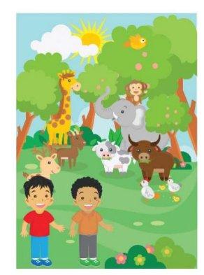 SOAL PAS 2025 - Gambar In The Forest sebagai ilustrasi soal PAS Bahasa Inggris kelas 5 semester 2.