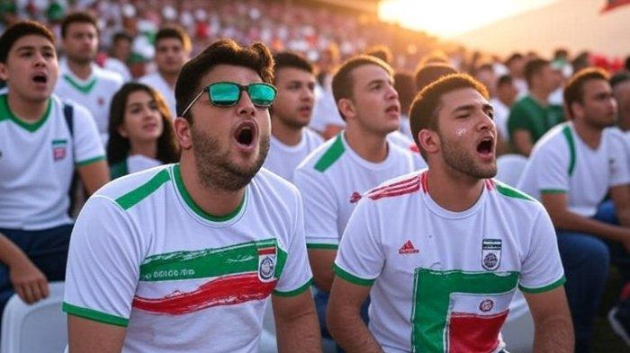 SUPORTER TIMNAS IRAN - ilustrasi Suporter Timnas Iran yang dibuat menggunakan kecerdasan buatan Grok AI pada Kamis (5/6/2025)