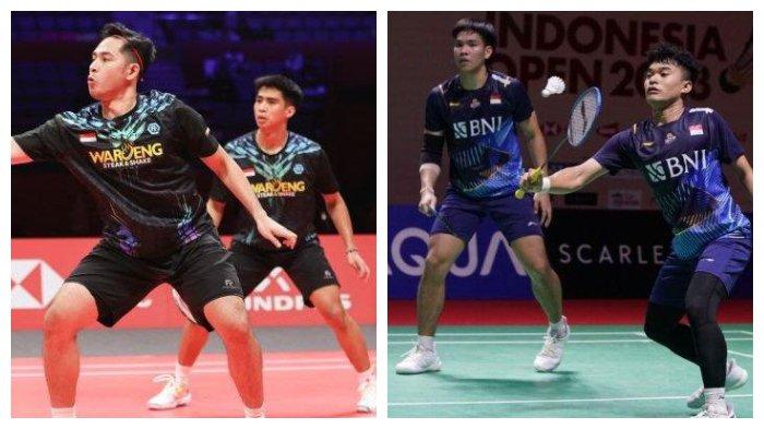Sabar Karyaman/Reza Pahlevi & Leo Rolly Carnando/Bagas Maulana, dua wakil Indonesia yang akan bertarung di semifinal All England 2025 hari ini, Sabtu (15/3/2025)