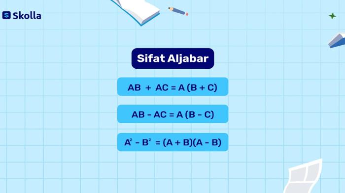 MATERI SEKOLAH SKOLLA - Foto diunduh dari Skolla pada Jumat (25/7/2025). Sifat Aljabar