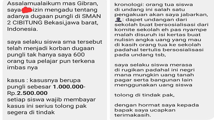 Siswa sempat lapor Mas Wapres terkait dugaan pungli di SMAN 2 Cibitung