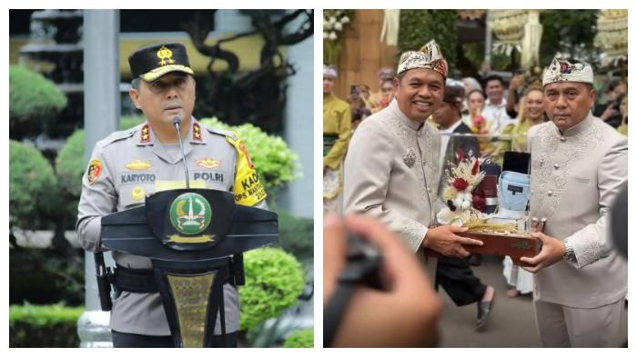 SOSOK IRJEN KARYOTO - Irjen Karyoto saat  memimpin Apel Pamen Jajaran Polda Metro Jaya pada 7 Februari 2024 (kiri) dan Irjen Karyoto bersama Gubernur Jawa Barat, Dedi Mulyadi di pernikahan sang anak, Putri Karlina pada Rabu (16/7/2025). 
Inilah sosok Irjen Karyoto yang resmi menjadi besan Gubernur Barat, Dedi Mulyadi. Jenderal polisi bintang 2 ini pernah bertugas di KPK.