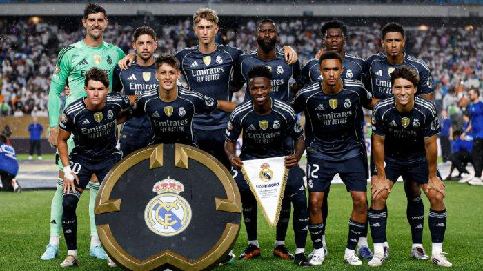 LINE-UP MADRID -  Starting line-up Real Madrid saat lawan RB Salzburg dalam lanjutan matchday pamungkas Grup H Piala Dunia Antarklub 2025, Jumat (27/6/2025) pagi WIB.