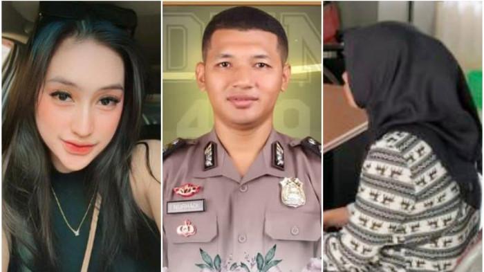 KASUS BRIGADIR NURHADI - (Dari kiri ke kanan) Tersangka Misri Puspita Sari; AnggotaBidpropam Polda Nusa Tenggara Barat (NTB) Brigadir Muhammad Nurhadi; dan Lita Krisna, ibu dari Misri Puspita Sari saat berada di kantor UPTD Perlindungan Perempuan dan Anak (PPA) Provinsi Jambi, Kamis (17/7/2025) pagi.