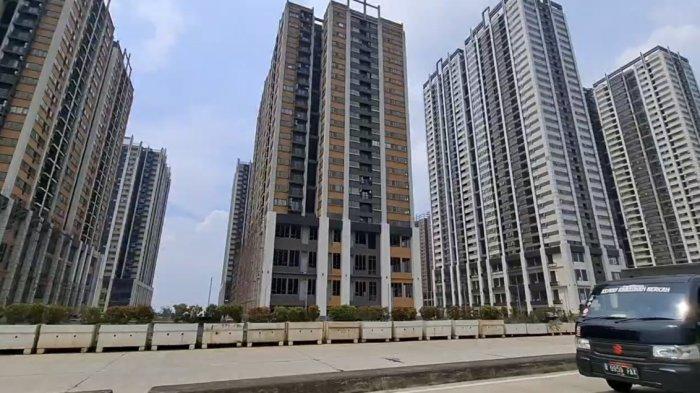 PROYEK MEIKARTA - Suasana di salah satu District di Meikarta, Cikarang, Jawa Barat, pada Jumat (25/4/2025). Beberapa tower apartemen di satu dari tiga district Meikarta itu tampak masih dalam proses pembangunan.