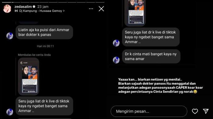 Tangkapan layar unggahan Zeda Salim.