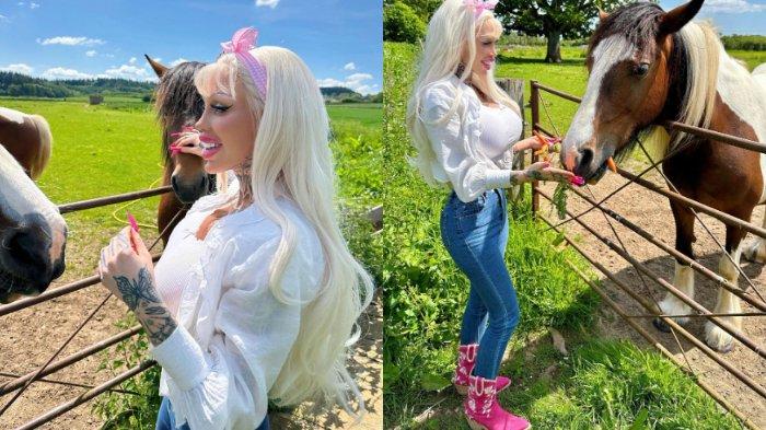 Alicia Almira, wanita asal Swedia yang menghabiskan hampir $127.280 untuk operasi plastik selama 10 tahun terakhir untuk menjadi seperti boneka Barbie di kehidupan nyata.