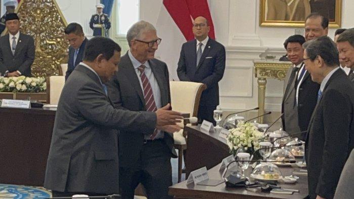 PERTEMUAN BILL GATES - Presiden Prabowo Subianto menerima kunjungan pendiri Microsoft sekaligus filantropi dunia, Bill Gates di Istana Merdeka Komplek Istana Kepresidenan Jakarta, Rabu (6/5/2025). Tampak pengusaha 'kakap' RI diundang ikut berdialog di Istana.