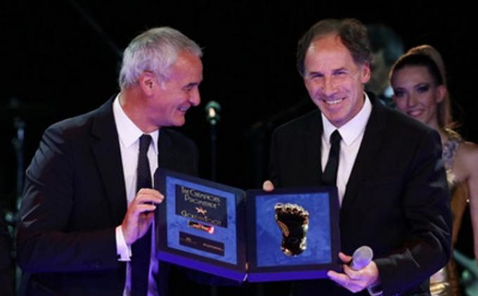 Claudio Ranieri (kiri) dan Franco Baresi (kanan).