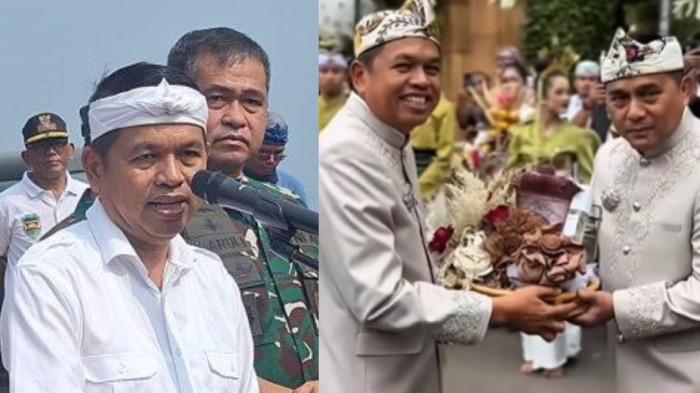 KDM BESAN JENDERAL - Foto kiri memperlihatkan Gubernur Jawa Barat Dedi Mulyadi dan KASAD Jenderal TNI Maruli Simanjuntak dalam jumpa pers di kawasan perkebunan Agroforestry Gunung Hejo di Purwakarta, Jawa Barat, Sabtu (5/7/2025), sedangkan foto kanan memperlihatkan Dedi Mulyadi bersama Irjen Karyoto di pernikahan Maula Akbar dan Putri Karlina, Rabu (16/7/2025). Berikut profil Dedi Mulyadi yang resmi menjadi besan jenderal polisi.