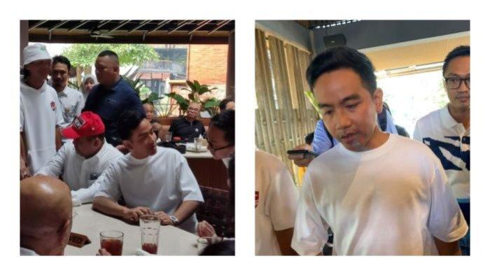 Wali Kota Surakarta, Gibran Rakabuming Raka mendatangi pertemuan silaturahim dan makan siang relawan Presiden Joko Widodo (Jokowi) di Rumah Makan Telaga Sampireun Kramat Kwitang Jakarta pada Kamis (27/7/2023).