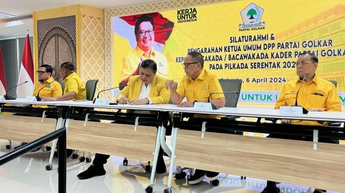 Partai Golkar mengumpulkan ratusan kader Bakal Calon Kepala Daerah/Bakal Wakil Calon Kepala Daerah tahun 2024, di DPP Golkar, Slipi, Jakarta, Sabtu (6/4/2024).
