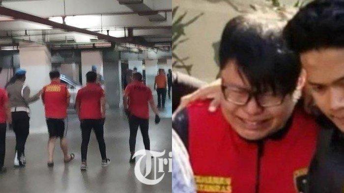 Tersangka Gregorius Ronald Tannur alias GRT (31) menjalani rekonstruksi penganiayaan berujung tewasnya sang kekasih, DSA (29), di Blackhole KTV, Jalan Mayjend Jonosewojo, Dukuh Pakis, Surabaya, Selasa (10/10/2023).