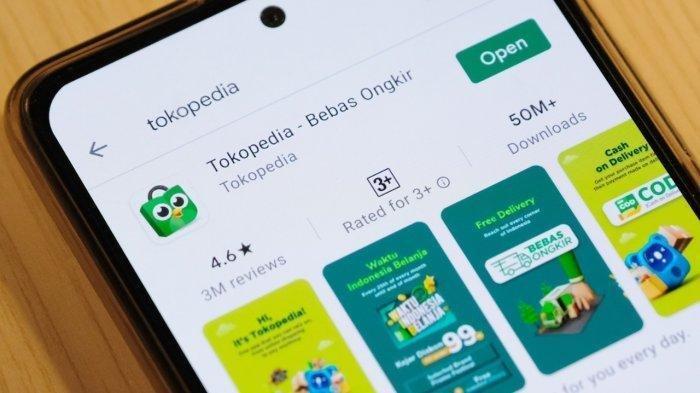 Ilustrasi aplikasi Tokopedia.