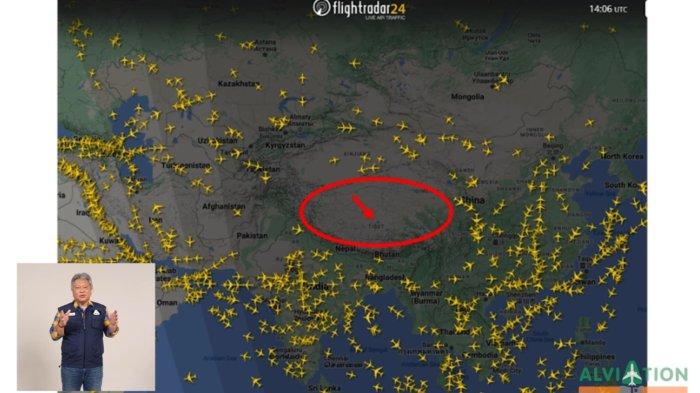Banyak Pesawat Hindari Jalur Penerbangan Tibet, Ini Alasannya Menurut Alvin Lie