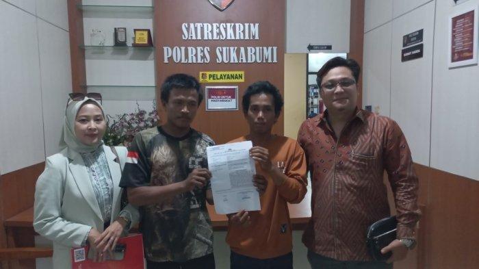 KADES DIPOLISIKAN - 2 nelayan Sukabumi (tengah) melaporkan oknum Kades Mandrajaya yang diduga melakukan penipuan dan penggelapan uang bantuan perahu, nelayan habis uang puluhan juta. Keduanya melapor ke Satreskrim Polres Sukabumi, Rabu (4/6/2025).