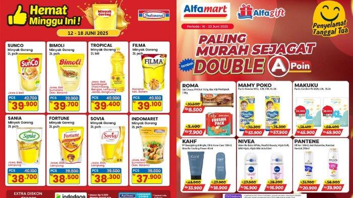 PROMO HARI INI - Tangkap layar akun Instagram Indomaret dan Alfamart yang diunggah pada Senin (16/6/2025). Berikut daftar produk dalam katalog promo Indomaret dan Alfamart untuk hari ini, Selasa (17/6/2025).