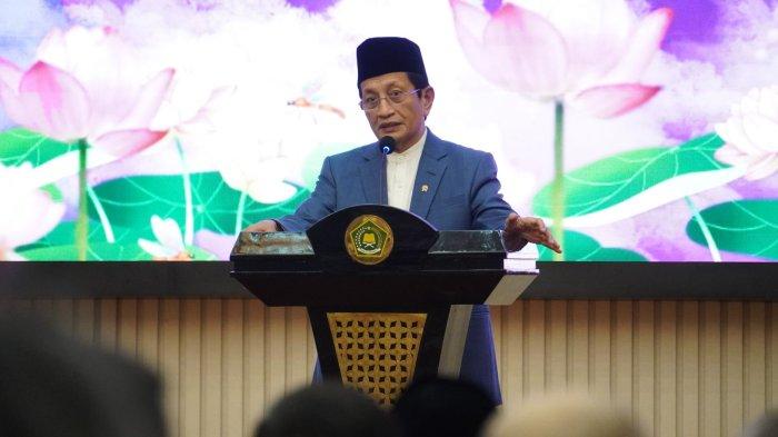 KERUKUNAN UMAT BUDHA - Menag Nasaruddin dalam Dialog Kerukunan Umat Buddha yang digelar oleh Ditjen Bimas Buddha bertajuk 'Berkumpul Bersama adalah Berkah Mulia', di Jakarta, Jumat (7/3/2025).