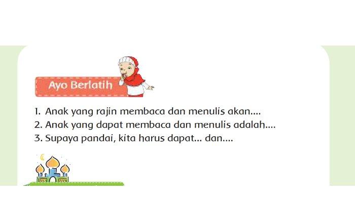 KUNCI JAWABAN SD - Gambar soal untuk kunci Jawaban PAI Kelas 1 SD Kurikulum 2013 (K-13) yang diambil pada Jumat (7/3/2025) di bagian Ayo Berlatih halaman 47 BAB 6 Ayo Belajar buku Pendidikan Agama Islam dan Budi Pekerti edisi revisi.