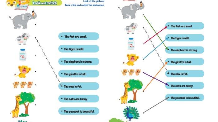 Kunci Jawaban Bahasa Inggris Kelas 2 SD Kurikulum Merdeka Semester 2 bagian Look and Match halaman 94 Unit 8 The Elephant Is Big buku My Next Words.