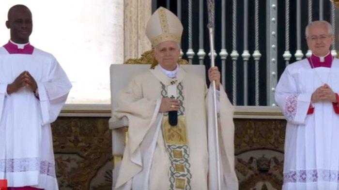 PELANTIKAN PAUS - Tangkapan layar YouTube Vatican News pada Senin (19/5/2025) menampilkan Misa Pelantikan Paus Leo XIV di Lapangan Santo Petrus pada Minggu (18/5/2025).