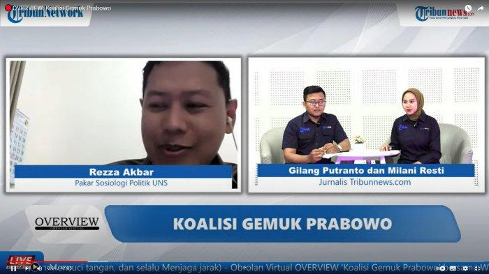Pakar Sosiologi Politik UNS, Rezza Akbar memberikan komentarnya terkait koalisi gemuk pendukung Prabowo Subianto.