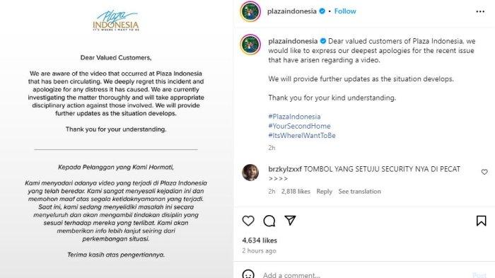 Plaza Indonesia Minta Maaf