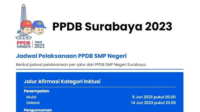Pendaftaran PPDB Surabaya 2023 Jenjang SMP Jalur Prestasi Lomba hingga