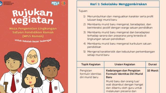 KEGIATAN MPLS 2025 - Tangkapan layar rujukan kegiatan MPLS 2025 dari laman Kemendikdasmen diambil pada Minggu (13/7/2025), memperlihatkan rundown kegiatan MPLS jenjang SD.