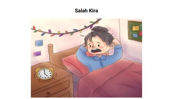 Tangkap layar ilustrasi bacaan Salah Kira dalam soal asesmen MPLS 2025 untuk literasi SMP, SMPLB.