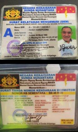 STNK dan SIM yang sah menurut kerajaan nusantara