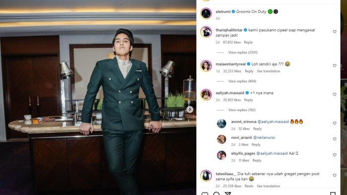 Komentar Thariq Halilintar, Maia Estianty, dan Aaliyah di postingan terbaru El Rumi. (Tangkap layar Instagram @elelrumi)