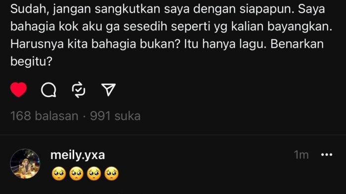 Tangkapan layar cuitan Threads Happy Asmara.