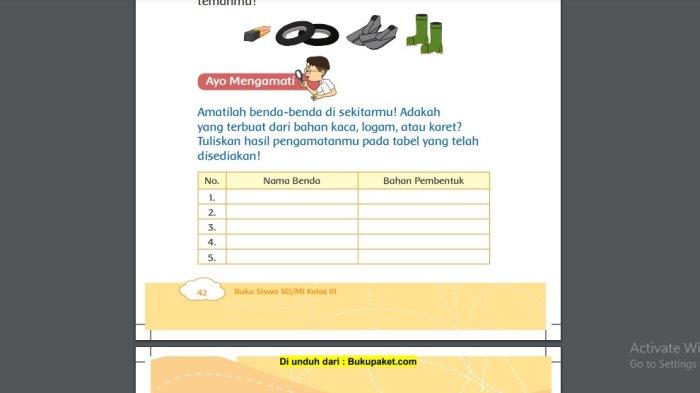 Tema 3 Kelas 3 SD halaman 42 Buku Tematik